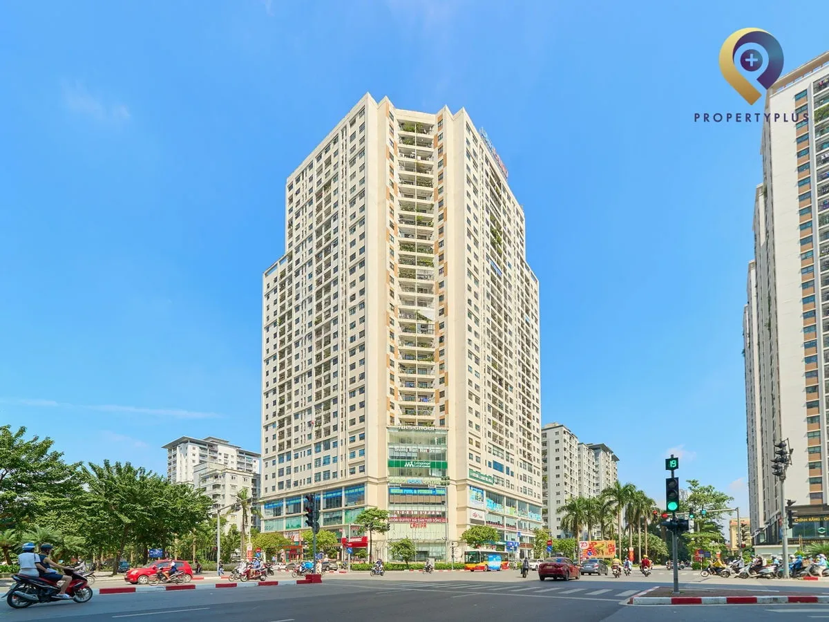 Toàn cảnh tòa nhà Golden Field nhìn từ đường Nguyễn Cơ Thạch, Hà Nội.